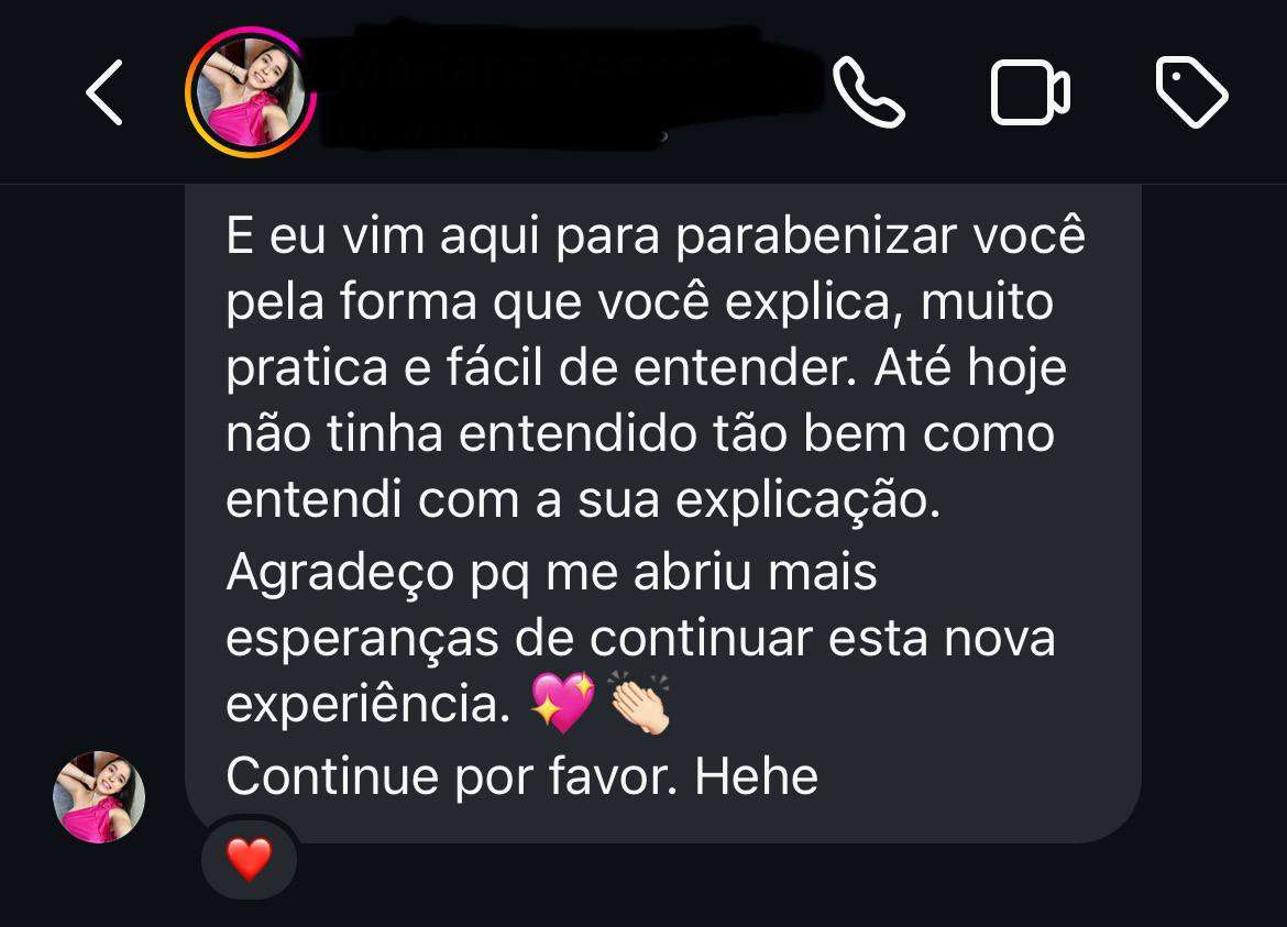 Aluna com excelentes resultados